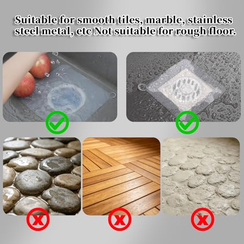 8x8 Inch Silicone Floor Drain Cover Set Anti-Odor Sewer Gasket for Bathroom, Kitchen & Laundry