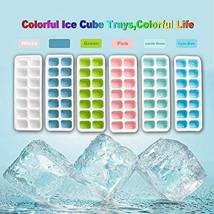 Skiennix Silicone Ice Cube Tray - Easy-Release, Food-Grade PP & Organic Silicone - 6 Packs, Dishwasher Safe