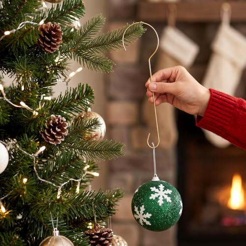 Heavy Duty Large Christmas Ornament Hooks - Gold, 30 Pcs 9.5 Inches
