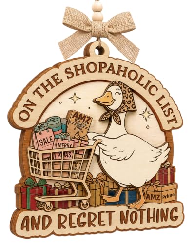 Funny Christmas Ornament - Shopaholic Gift for Women & Wife