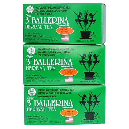 3 BALLERINA TEA DIETERS DRINK EXTRA STRENGH ORANGE FLAVOR (3 boxes)