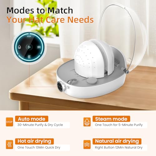 Arien Hat Shaper Automatic Cap Cleaner with Steam Drying - White
