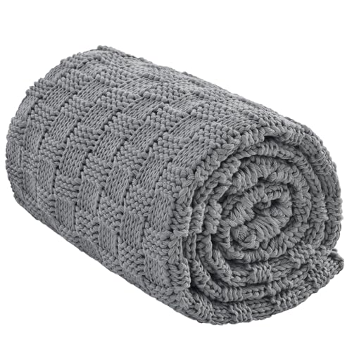 Weighted Blanket for Adults 36x48 Inches 5lbs No Beads Knitted Comfort Light Grey