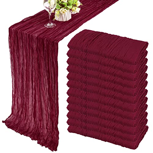 Burgundy Cheesecloth Table Runner 35x120 Inches for Wedding Party Decor - Variation of THIS listing