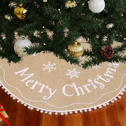 24 Inch Mini Christmas Tree Skirt Burlap Rustic Decor for Small Tree - AerWo