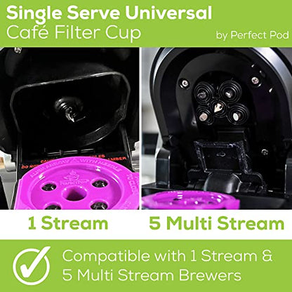 Perfect Pod Universal Café Cup, Reusable Coffee Pod for Keurig, Refillable Coffee Filter Compatible with both Single Stream and Supreme Multi-Stream Keurig Brewers