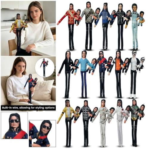 Michaell Plush Doll Set of 2 - Bendable Cartoon Soft Dolls, M Variation