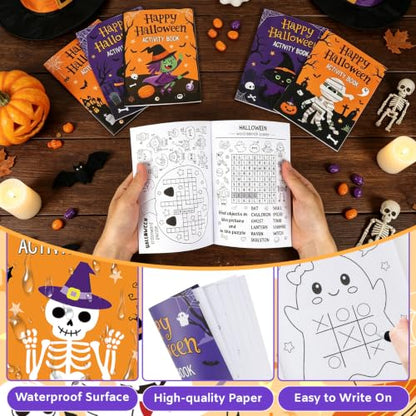 Halloween Activity Books Bulk Set - 12 Mini Coloring & Puzzle Books for Kids - Variation 12