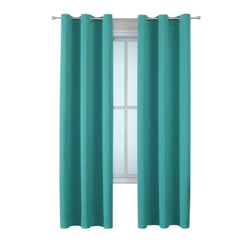 ChrisDowa Grommet Room Darkening Curtains for Bedroom and Living Room - 2 Panels Set Thermal Insulated Blackout Curtains (Teal, 42W x 84L)