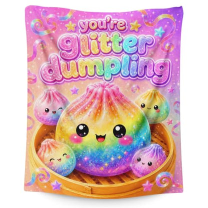 Kids Girl Pink Yellow Dumpling Flannel Throw Blanket 40x50 Inches - Crib Variation