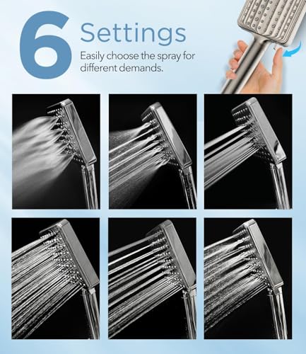 MakeFit Filtered Shower Head with Handheld & 6 Modes - Nickel Brushed