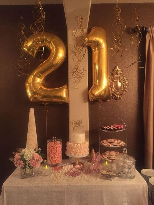 Gold Number 9 Balloon - 40 Inch Giant Foil Balloon for 9th Birthday Party Decorations