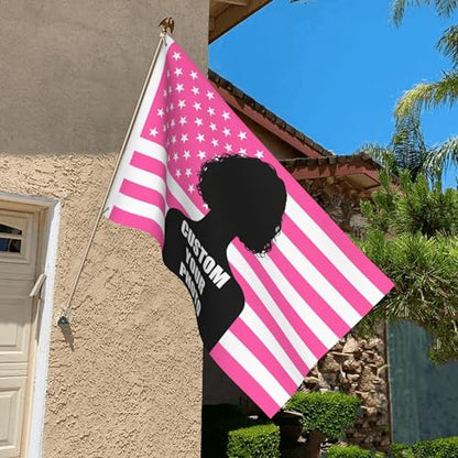 Pink Custom American Flag Banner - 2x3, 3x5, 4x6, 5x8 FT Personalizable