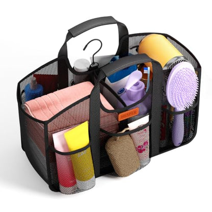 Mesh Shower Caddy with Hook and Handles for Dorms & Travel - Organize Bathroom Supplies