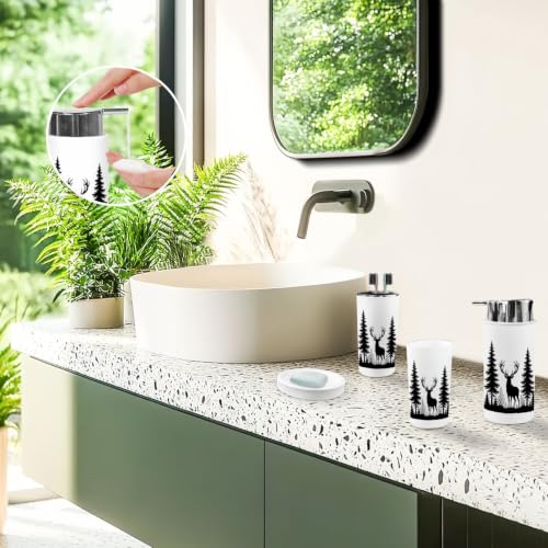 6-Piece Bathroom Accessory Set with Trash Can and Dispensers