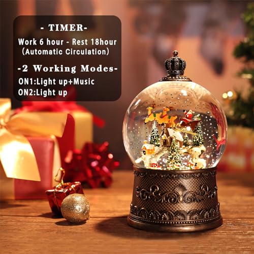 Christmas Snow Globe with Music & Waterfall Effects - Snow Village Variation