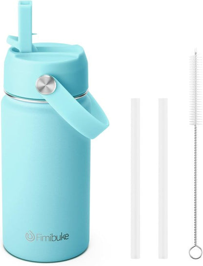 Fimibuke Kids Insulated Water Bottle - 14oz BPA-Free Stainless Steel Tumbler | Leak-Proof Design for School (Sky)