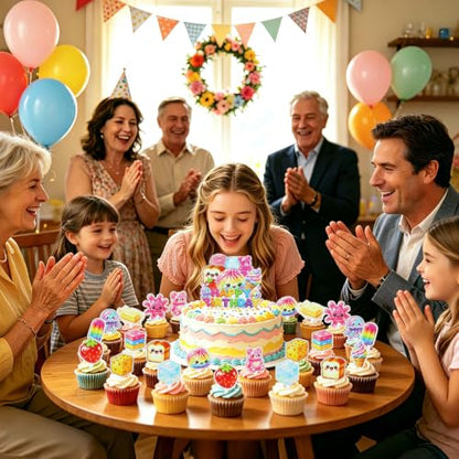25 Pcs Squishy Cake Toppers Set for Birthday Party Decorations