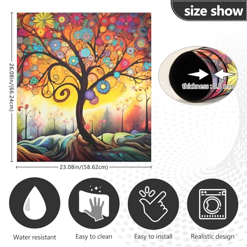 Abstract Tree Dishwasher Magnet Cover Sticker - 23 x 26 in - Magnetic Refrigerator Panel