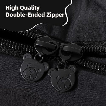 Twin Zipper Bedding Set with Comforter, Sheet & Pillow Cases - Black