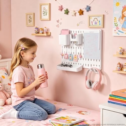 No Drill Wall Shelf with Dry-Erase Board - Dorm Room Organizer