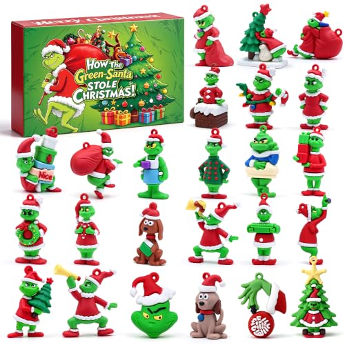 Red NIGHT JOY Christmas Advent Calendar 2026 with 24 Collectible Figures, Holiday Home Decor