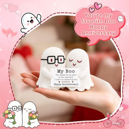 Funny Crochet Ghost Gift for Anniversary Couple - Handmade Humor Gift for Men Women