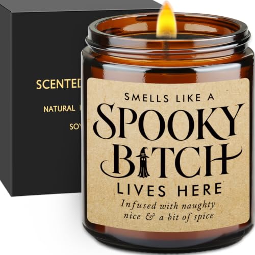 Halloween Scented Candle with Spooky Quote - Gothic Home Decor Gift