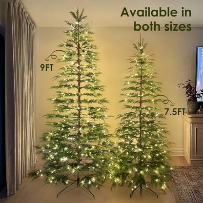 7ft 6in Pre-Lit Twinkle Christmas Cypress Tree - Natural Look, Warm White LEDs