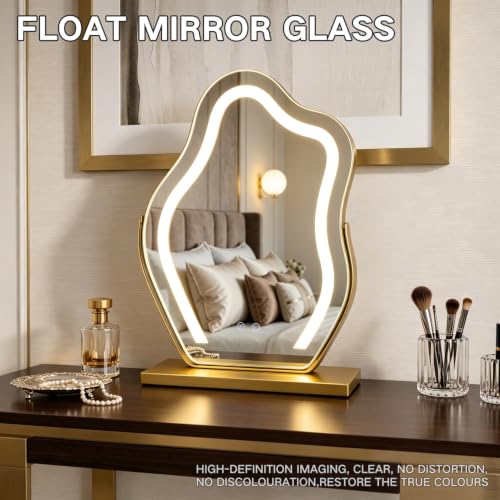 17-Inch LED Cloud Vanity Mirror with Lights, Touch Control for Makeup