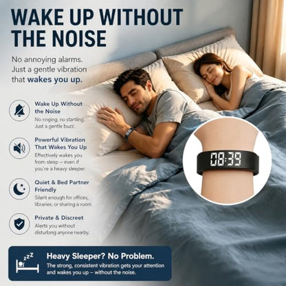 Vibrating Alarm Wristband with Activity Tracker for Heavy Sleepers