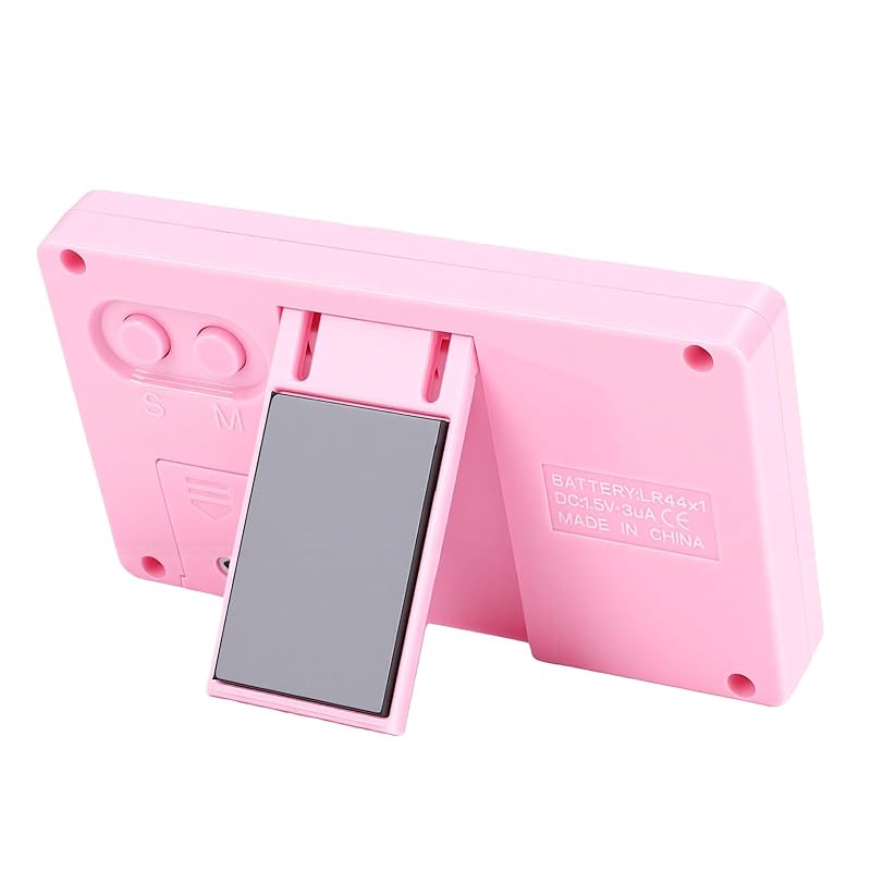 Pink Digital Clock with Magnetic/Desktop Installation, Battery Powered, 12-Hour Display