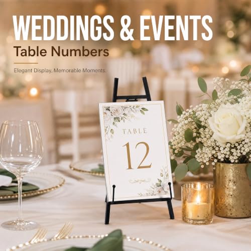 16.5 Inch Metal Tabletop Easel Stand for Frames and Signage Black