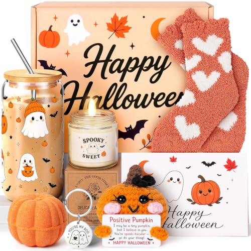 Halloween Gift Basket for Women & Teen Girls, Boo Basket Stuffers Set