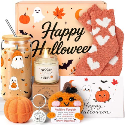 Halloween Gift Basket for Women & Teen Girls, Boo Basket Stuffers Set