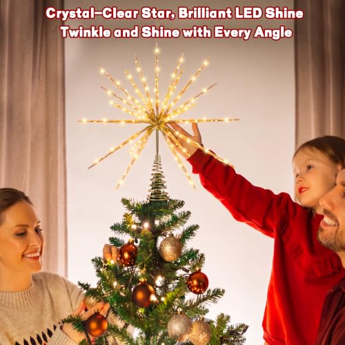 15in Twinkling Starburst Christmas Tree Topper with LED Light - VWAERR
