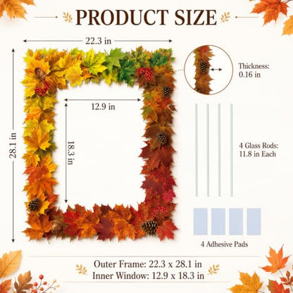 Fall Maple Leaves Photo Prop Frame for Autumn Party Decorations