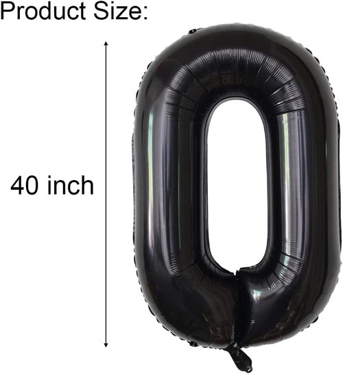 Happy Birthday Balloon Banner - 40-Inch Black Foil Mylar Balloons with 30-Inch Letters for 30th Birthday Party
