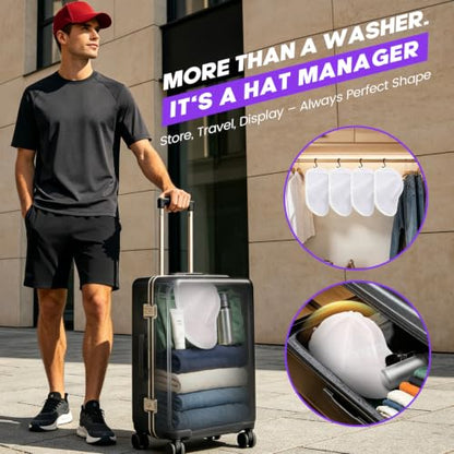 Hat Washer Cage with Mesh Bag for Washing Machine - 1 Pack - New