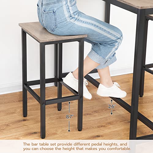 Bar Table and 2 Stools Set - Rectangular Pub Dining Set for Small Spaces