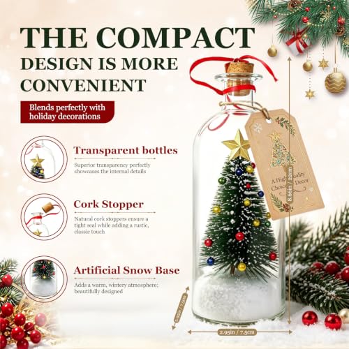 Blue Recordable Christmas Tree Ornament with Message Bottle - Voice Greeting Decor