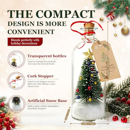 Blue Recordable Christmas Tree Ornament with Message Bottle - Voice Greeting Decor