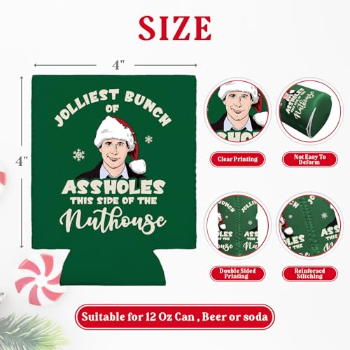 Christmas Vacation Can Cooler Sleeves - 8 Pcs Reusable 12oz Beer & Drink Covers