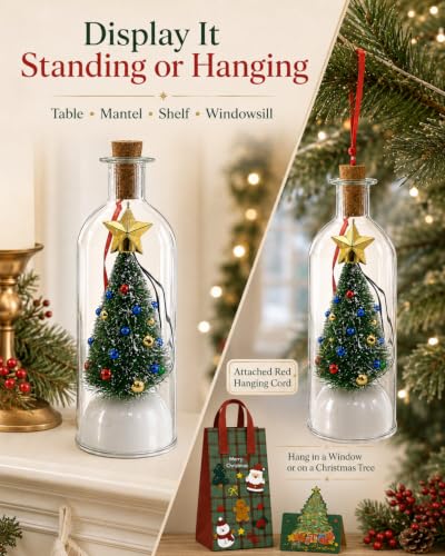 Green 3PCS Recordable Christmas Tree Message Bottle Ornaments - Holiday Decor