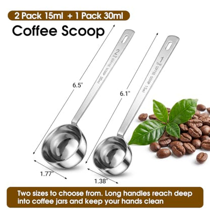 Stainless Steel Coffee Measuring Spoons Set - 1Tbsp 15ml & 2Tbsp 30ml Kitchen Utensils
