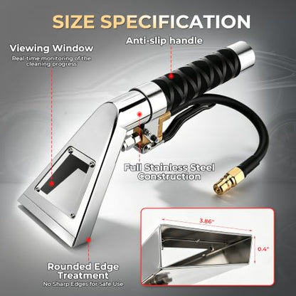 Vacuums & Carpet Extractor Kit with Stainless Steel Wand for Car & Home Cleaning