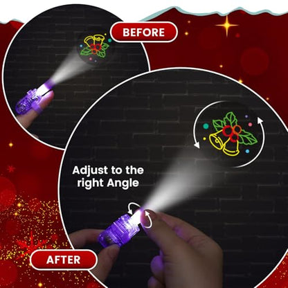 Christmas Glow in the Dark Finger Lights - 24 Pack Festive LED Party Favors