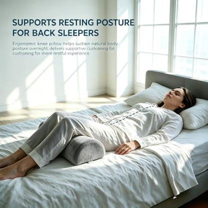 Gray 2 Pack Half Moon Pillow for Legs Back Support - 20.5 x 8 x 4.5 Inches