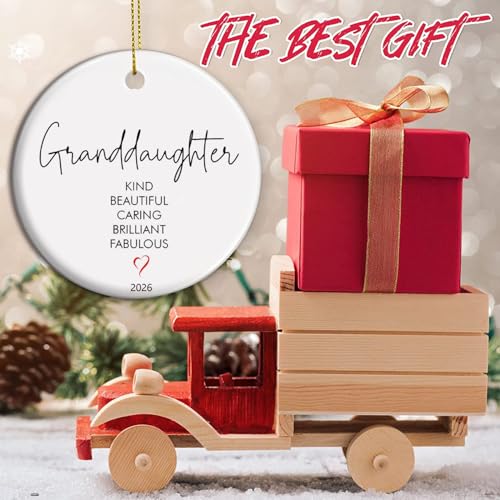 Heartfelt Granddaughter Ceramic Keepsake Ornament - Holiday Xmas Decoration C10