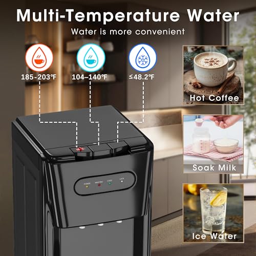 Tehanld Bottom Loading Water Cooler Dispenser Charcoal Black - Hot Cold Room Temp